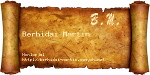Berhidai Martin névjegykártya
